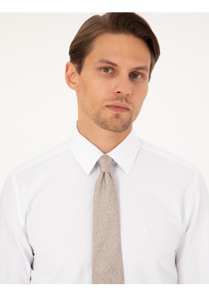 Erkek Beyaz Slim Fit Uzun Kollu Basic Gömlek 50292552-VR013 fiyatları