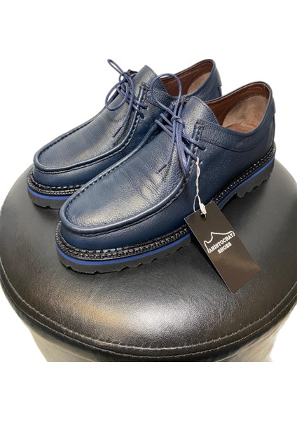 Deri Espardil Klasik Ayakkabı Rahat Kalıp Hafif Eva Taban