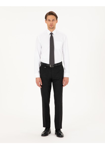 Erkek Beyaz Regular Fit Uzun Kollu Basic Gömlek 50292551-VR013