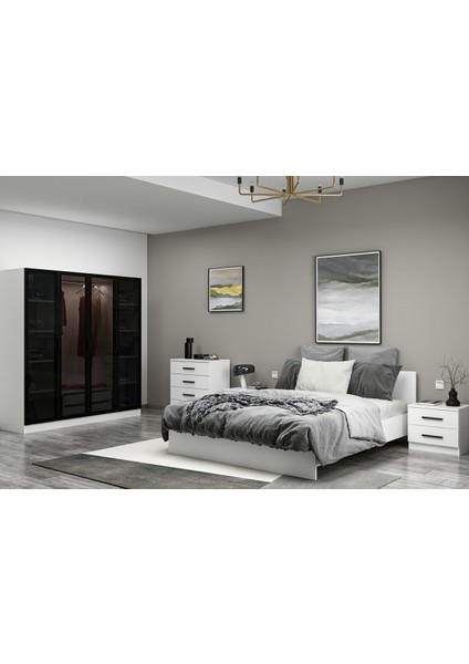 Kale210 Yatak Odası Set 83 Beyaz Cam Kapak