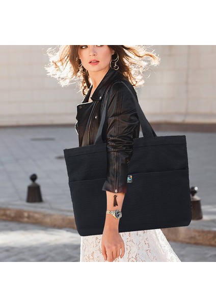 Yeni Yıldızlı Gökyüzü Serisi Siyah Büyük Kapasiteli Tote Çanta Sosyetik Xiaoxiang Tarzı Omuz Çantası (Yurt Dışından)