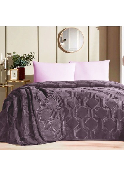 Trendy Tek Kişilik Battaniye Kül Moru 155X220 Art Deco