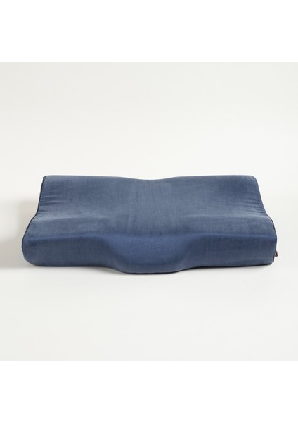 Lefke Boyun Destekleyici Visko Visko Yastık 60x38x10/9 Cm Lacivert