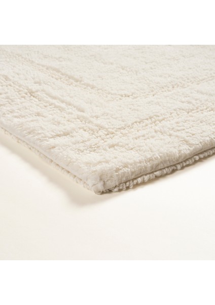 Solıd Çift Taraflı Pamuk Banyo Paspası 70 x 120 cm Ekru