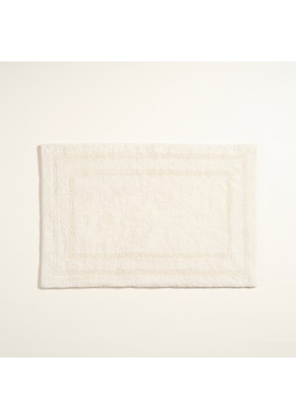 Solıd Çift Taraflı Pamuk Banyo Paspası 40 x 60 cm Ekru