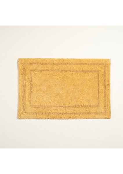 Solıd Çift Taraflı Pamuk Banyo Paspası 70 x 120 cm Sarı