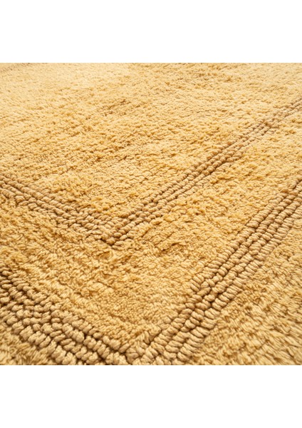 Solıd Çift Taraflı Pamuk Banyo Paspası 70 x 120 cm Sarı
