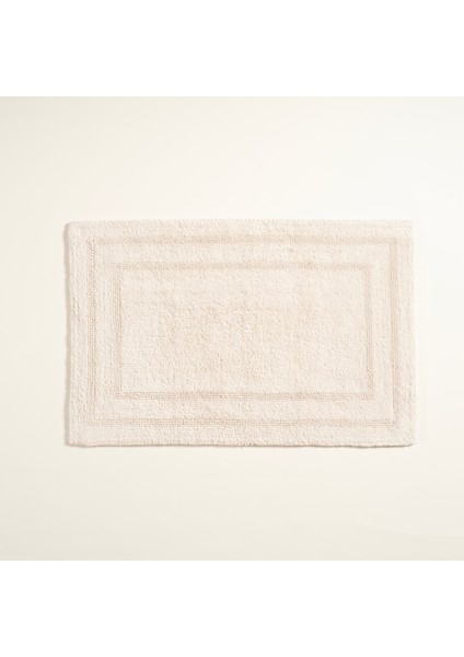 Solıd Çift Taraflı Pamuk Banyo Paspası 70 x 120 cm Krem