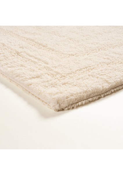 Solıd Çift Taraflı Pamuk Banyo Paspası 70 x 120 cm Krem