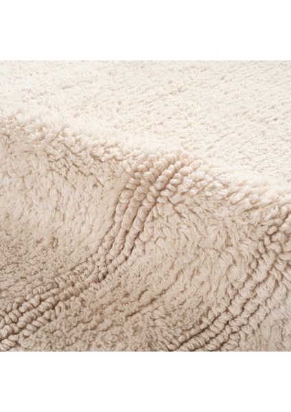 Solıd Çift Taraflı Pamuk Banyo Paspası 70 x 120 cm Krem