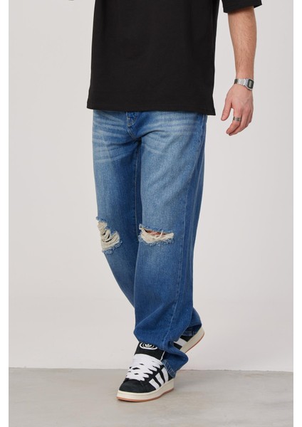 5174 Dizi Yırtık Koyu Mavi Baggy Jean (16160) indirimleri