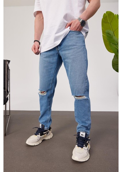 5101 Dizi Yırtık Slim Mavi Jean
