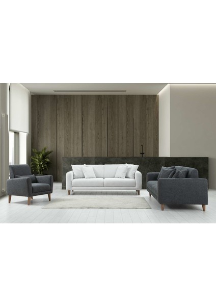 Sare 3+3+1 Berjer Koltuk Takım (Ares Byz+Koyu Gri)