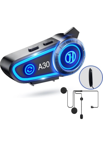 Rgb Modlu Bluetooth Motosiklet Kulaklık 5.2 Bluetooth Interkom Kask Kulaklik