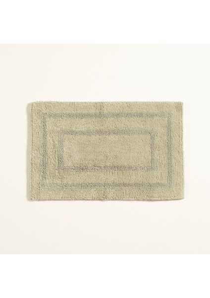 Solıd Çift Taraflı Pamuk Banyo Paspası 60 x 90 cm Yeşil