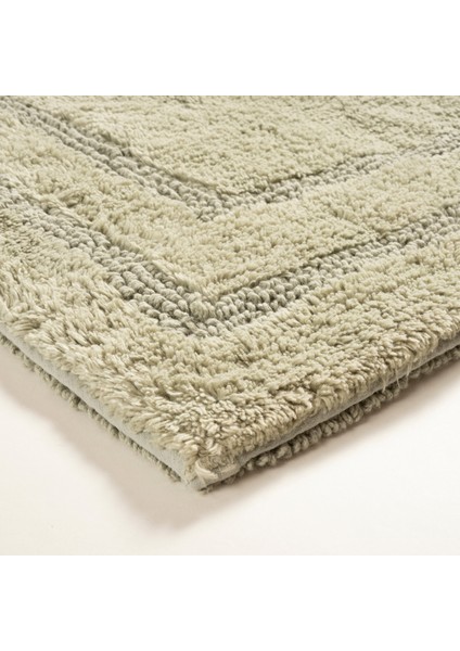 Solıd Çift Taraflı Pamuk Banyo Paspası 60 x 90 cm Yeşil