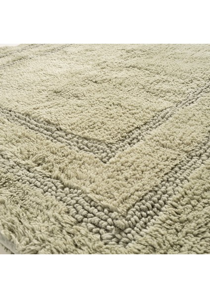 Solıd Çift Taraflı Pamuk Banyo Paspası 60 x 90 cm Yeşil