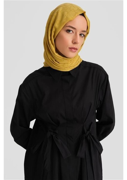 Fiyonklu Naturel Kumaşlı Tunik 24K4300 Siyah