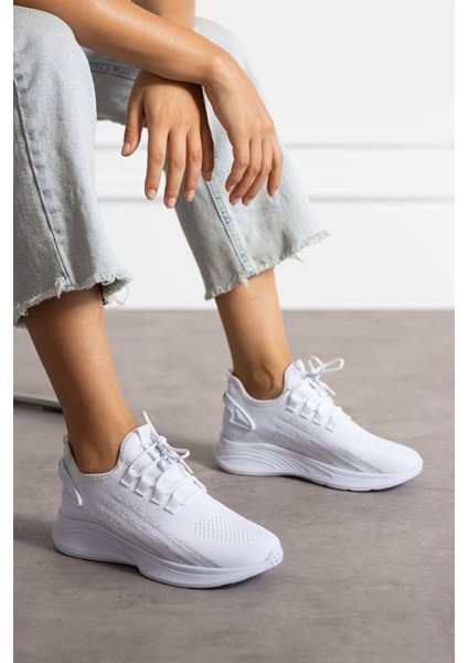 Beyaz Buz Unisex Yıkanabilir Rahat Hava Alabilen Kokusuz Triko Spor Ayakkabı Sneaker 015