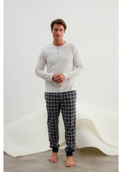 Erkek Dokuma Cepli Uzun Pijama Altı