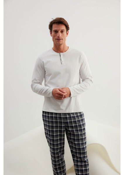 Erkek Dokuma Cepli Uzun Pijama Altı