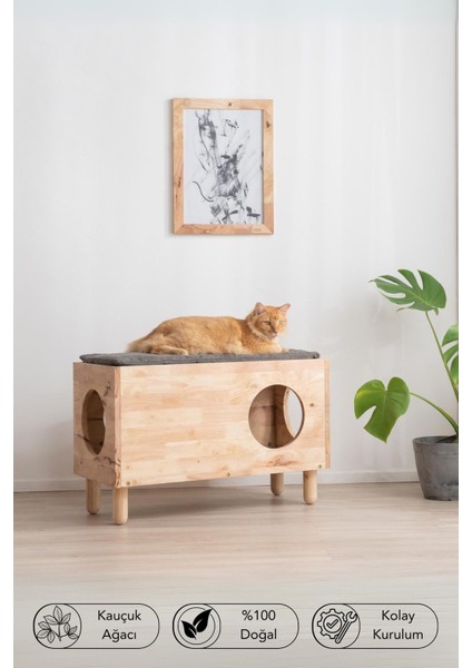 Natural Signature By Macco Kedi Yuvası ve Çok Amaçlı Oturak Yan Sehpa fiyatları
