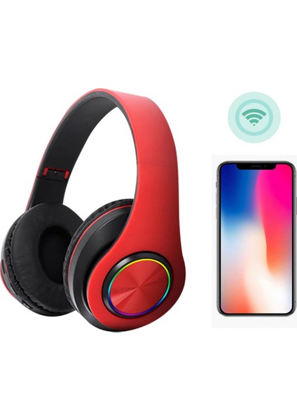 B39 Kablosuz Rgb LED Bluetooth Kulaklık 8d Ses Kalitesi Katlanabilir Fm-Aux-Sd