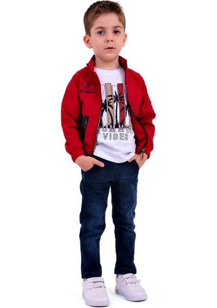 Erkek Çocuk Ceket (Mont) Pantolon ve T-Shirt Takımı
