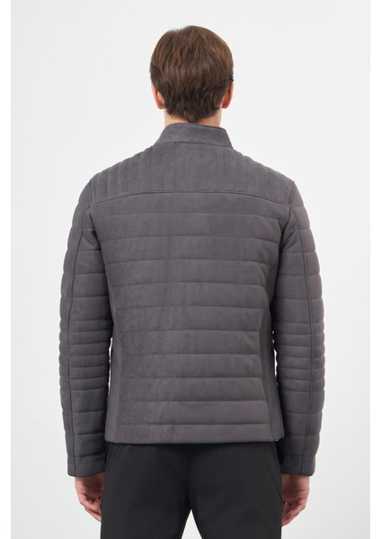 Antrasit Süet Suni Deri Hakim Yaka Düz Yırtmaçsız Tam Astar Slim Fit Casual Deri Mont 1038245150 indirimleri