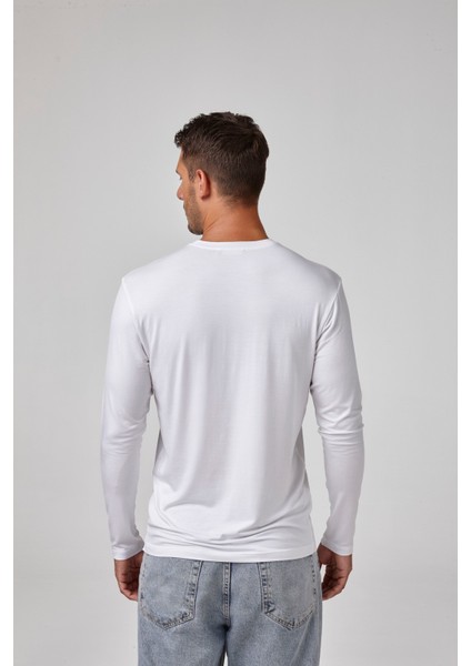 Erkek Sıfır Yaka Uzun Kollu T-Shirt fiyatları