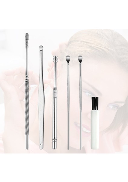 Paslanmaz Çelik Kulak Balmumu Toplayıcı - Çıkarıcı - Temizleyici - Çubuk Seti - 6 Parça fırsatları