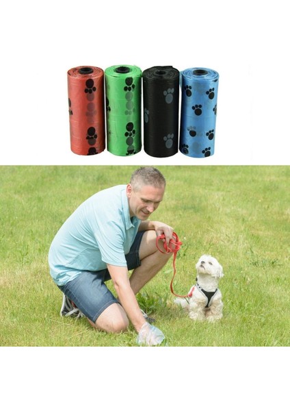 Evcil Hayvanlar Için Pati Desenli Kedi Köpek Kaka Poşeti Torbası (4738)