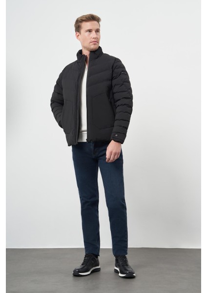 Siyah Dolumlu Hakim Yaka Slim Fit Dar Kesim Klasik Mont 1007245153 fiyatları