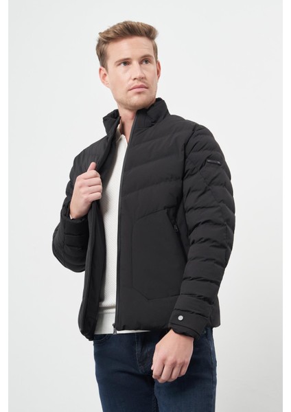 Siyah Dolumlu Hakim Yaka Slim Fit Dar Kesim Klasik Mont 1007245153 modelleri