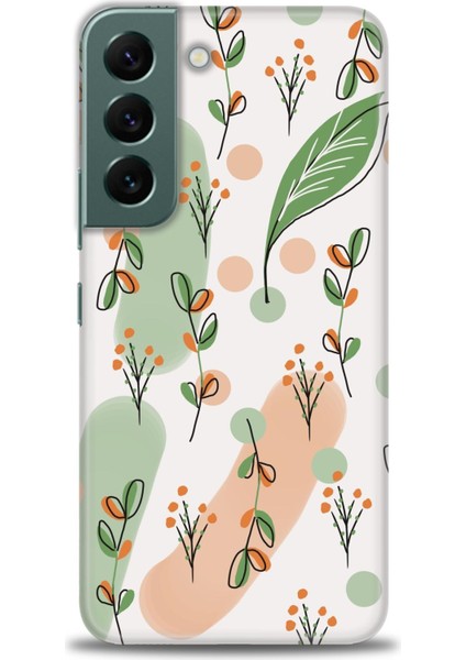 Samsung Galaxy S22 Kılıf Hd Baskılı - Flower Pattern + 9h Nano Ekran Koruyucu