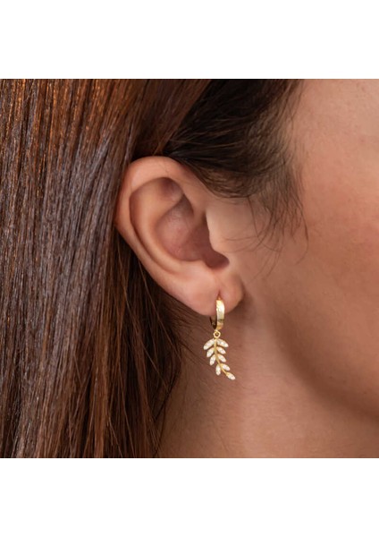 Gümüş Gold Sallantılı Başak Kadın Küpe fiyatları