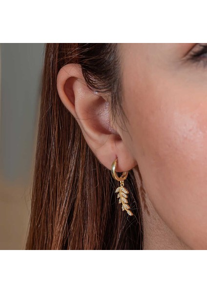 Gümüş Gold Sallantılı Başak Kadın Küpe indirimleri