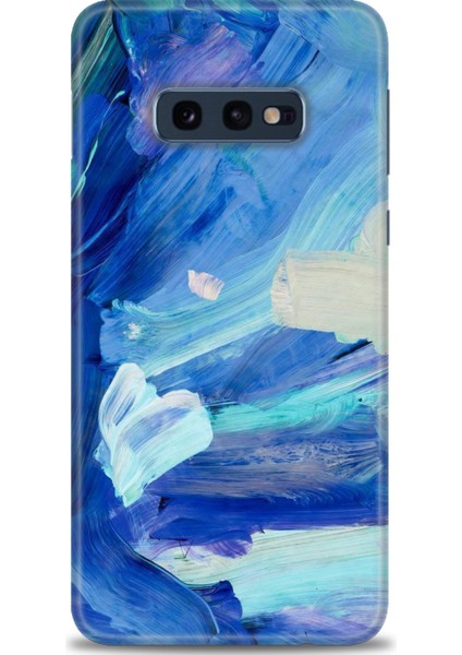 Samsung Galaxy S10E Kılıf Hd Baskılı - Mavi Beyaz + 9h Nano Ekran Koruyucu