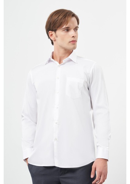 Siyah Uzun Kol Düz Bez Ayağı 041 Sert Yaka Classic Comfort Fit Gömlek 1004245323 modelleri