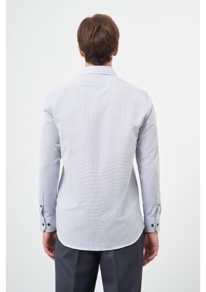 Koyu Lacivert Uzun Kol Kendinden Cepli Pamuklu Classic Comfort Fit Gömlek 1004245213 indirimleri