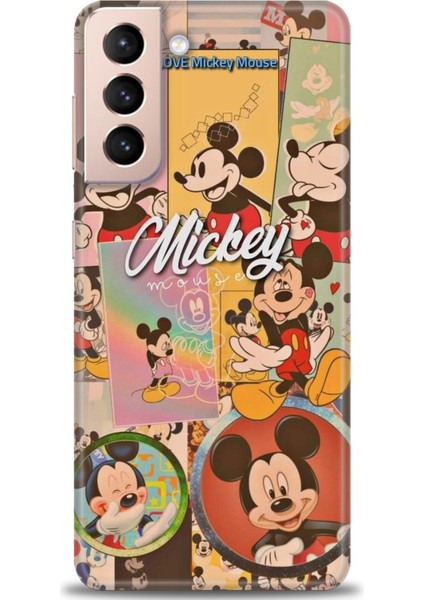 Samsung Galaxy S21 Fe Kılıf Hd Baskılı - I Love Mickey + 9h Nano Ekran Koruyucu