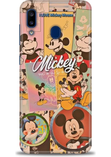 Samsung Galaxy A30 Kılıf Hd Baskılı - I Love Mickey + 9h Nano Ekran Koruyucu