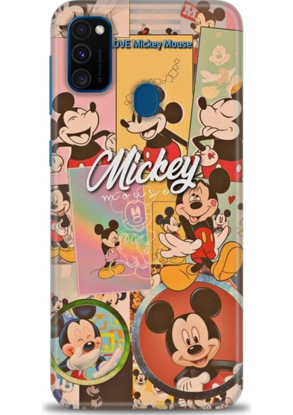 Samsung Galaxy M30S Kılıf Hd Baskılı - I Love Mickey + 9h Nano Ekran Koruyucu