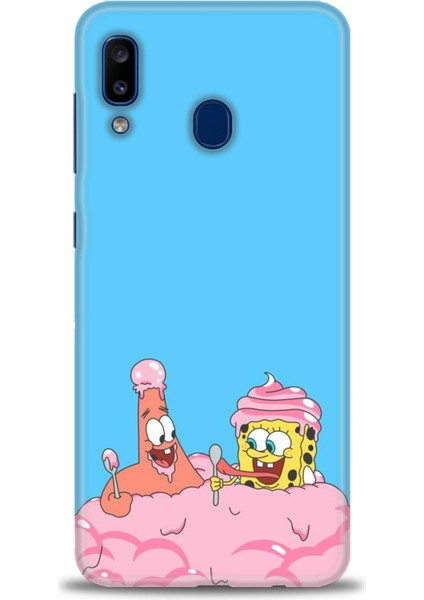 Samsung Galaxy A20 Kılıf Hd Baskılı - Spongebob + 9h Nano Ekran Koruyucu