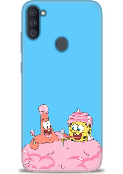 Samsung Galaxy M11 Kılıf Hd Baskılı - Spongebob + 9h Nano Ekran Koruyucu