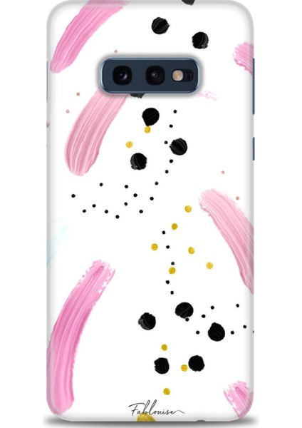 Samsung Galaxy S10E Kılıf Hd Baskılı - Pembe ve Benekler + 9h Nano Ekran Koruyucu