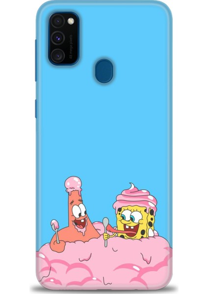 Samsung Galaxy M30S Kılıf Hd Baskılı - Spongebob + 9h Nano Ekran Koruyucu