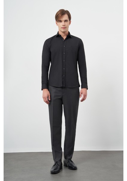 Bej Uzun Kol Düz Bez Ayağı Yarım Italyan Yaka Cepsiz Pamuklu Classic Slim Fit Gömlek 1004245211 fiyatları