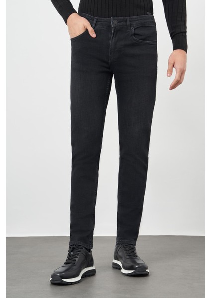 Koyu Haki Düz Gabardin Pamuklu 5 Cep Slim Fit Casual Denim Pantolon 1023245155