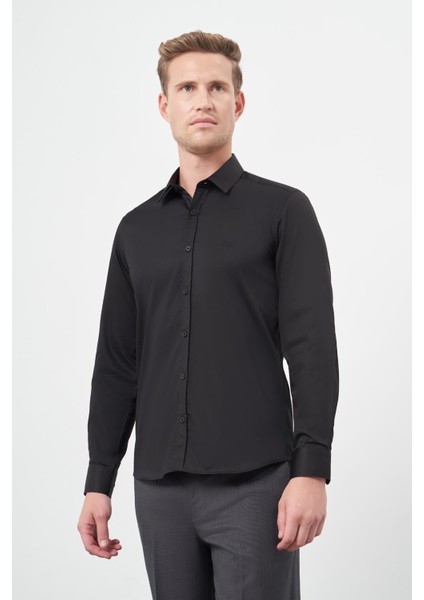 Beyaz Uzun Kol Düz Bez Ayağı 032 Sert Yaka Classic Slim Fit Gömlek 1004245324 modelleri